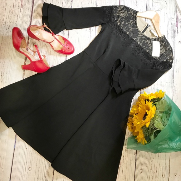 Charter Club Petite Lace-Yoke Fit & Flare Dress - Picture 2 of 8